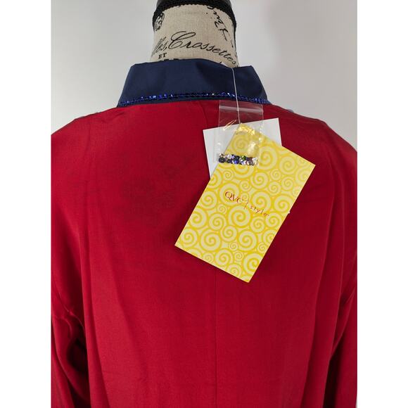 Quacker Factory Womens L Blouse Silk Landscape Nautical Long Sleeve Button Up - Picture 10 of 14